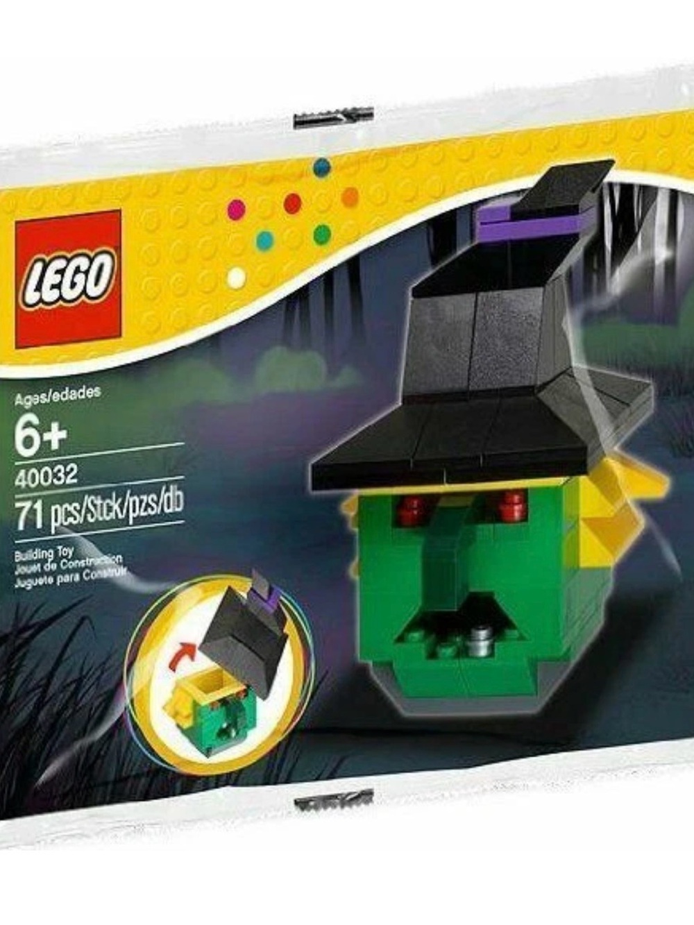 LEGO Creator Halloween Witch 40032 Holiday Polybag 2012 Monster Green Head Hat